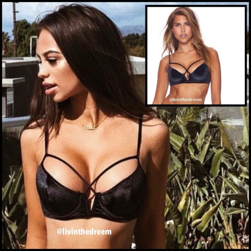 Dylan Black Underwire Bikini Top XL $120